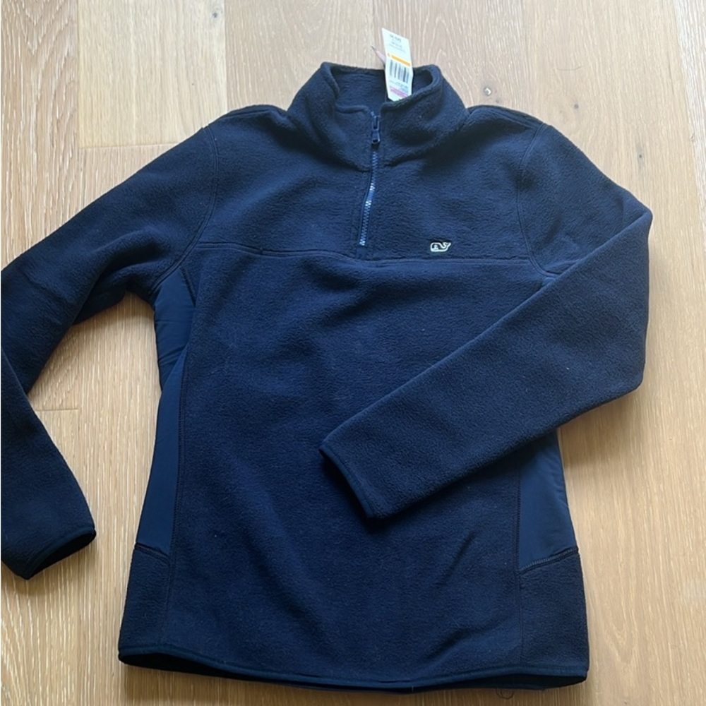 NEW vineyard vines blue fleece quarter zip size small